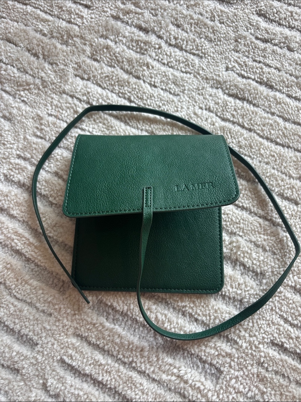 La Mer Emerald Green Leather Pouch